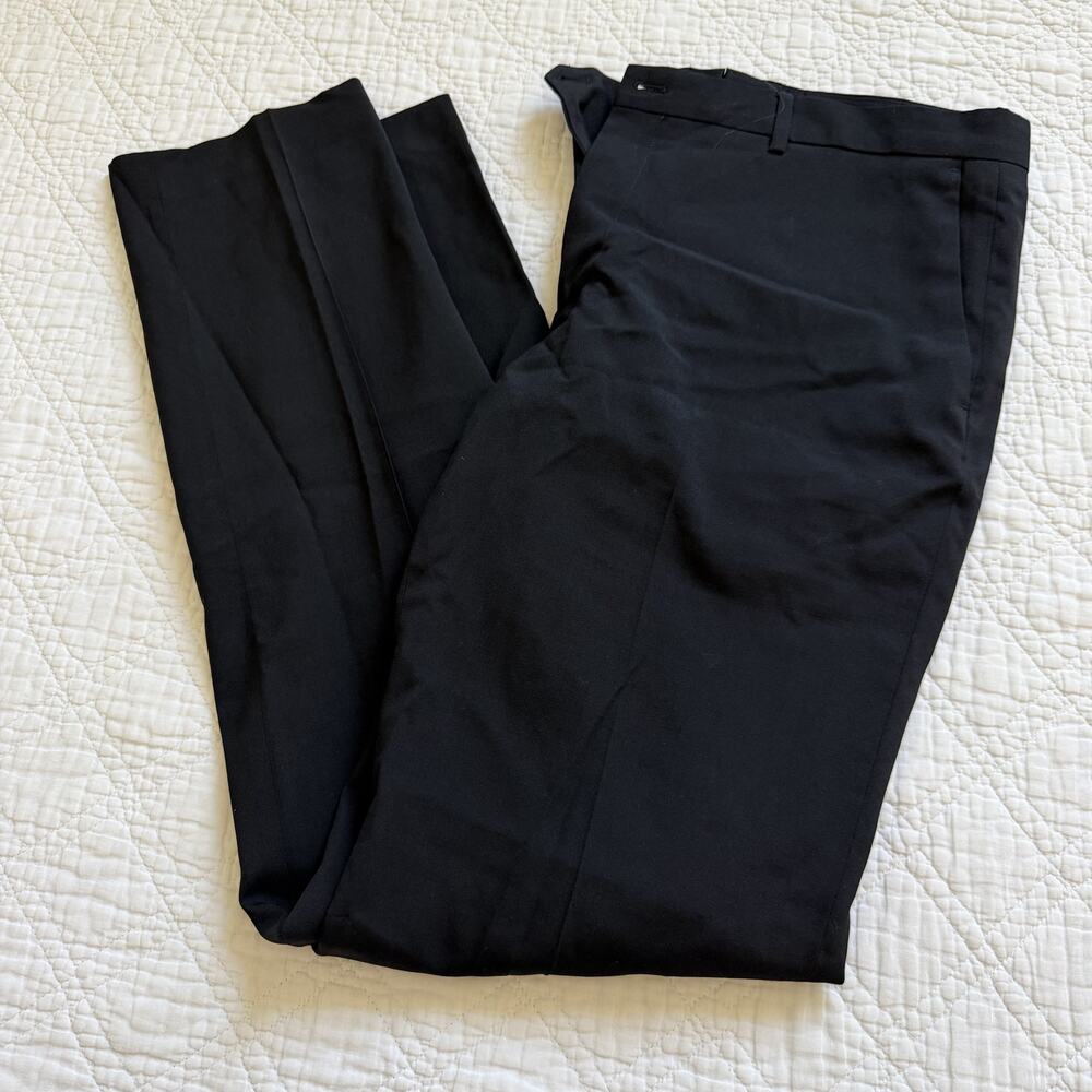 ZARA Origins Permanent Collection Tailored Flat Front Trousers Black 34